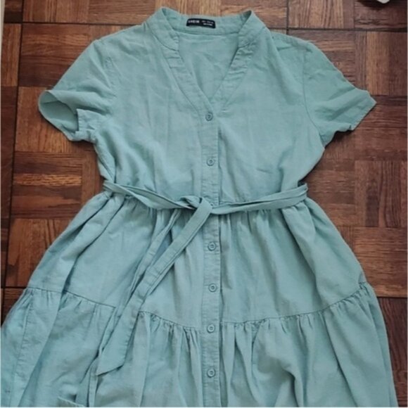 Ditsy Drop Waist flare Dress with waist belt- NWOT- Size small - Picture 10 of 16